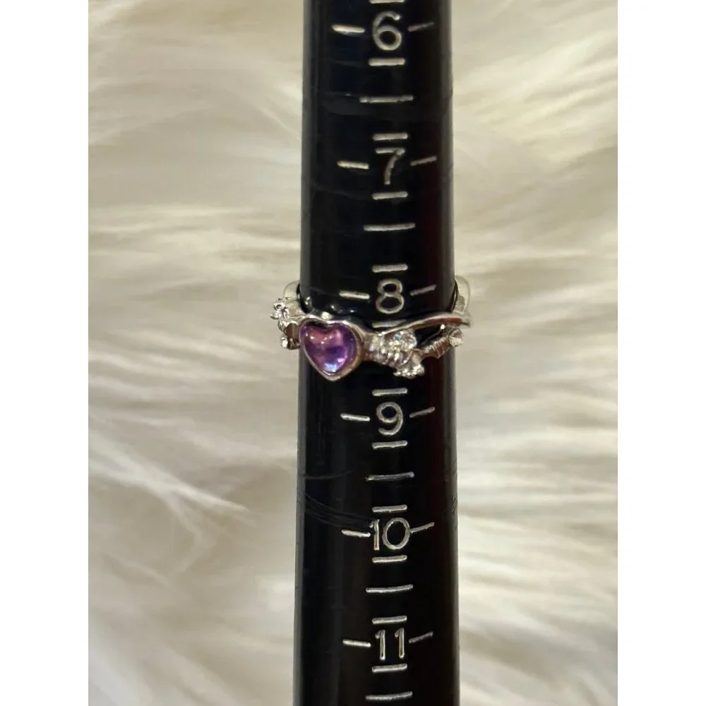 Open Back Purple Heart Heart‎ Ring